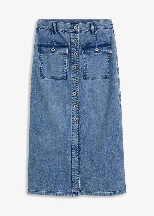 Džínová sukně s našitými kapsami • světle modrý denim • bonprix obchod