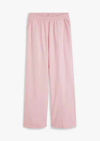 Pantalon palazzo en lin mélangé • rose thé • Boutique bonprix