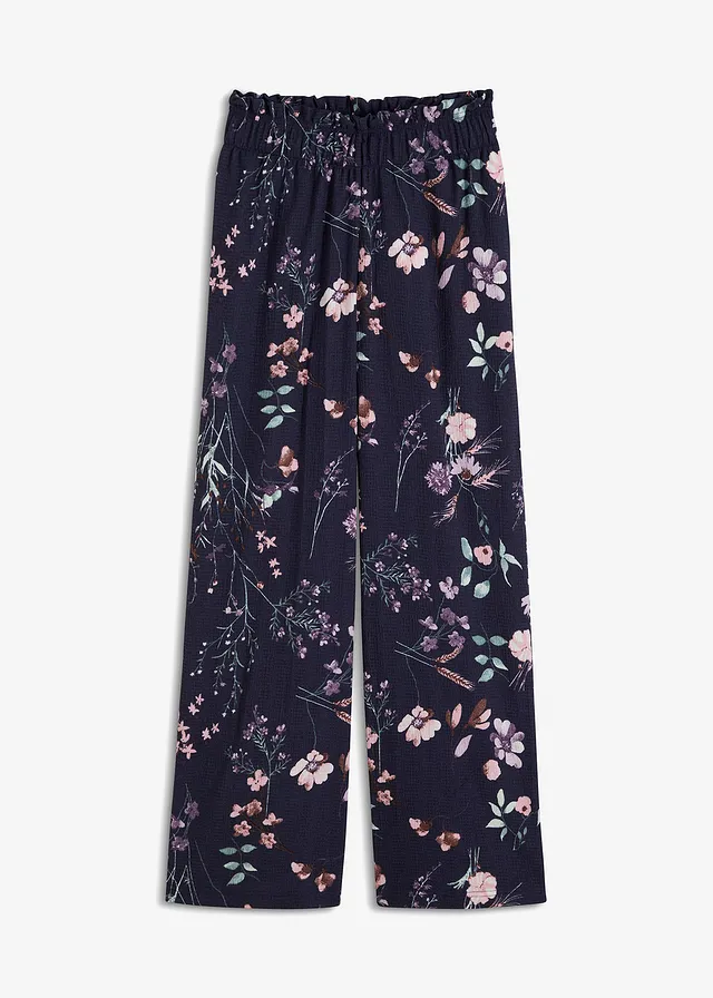 Jersey broek met bloemenprint