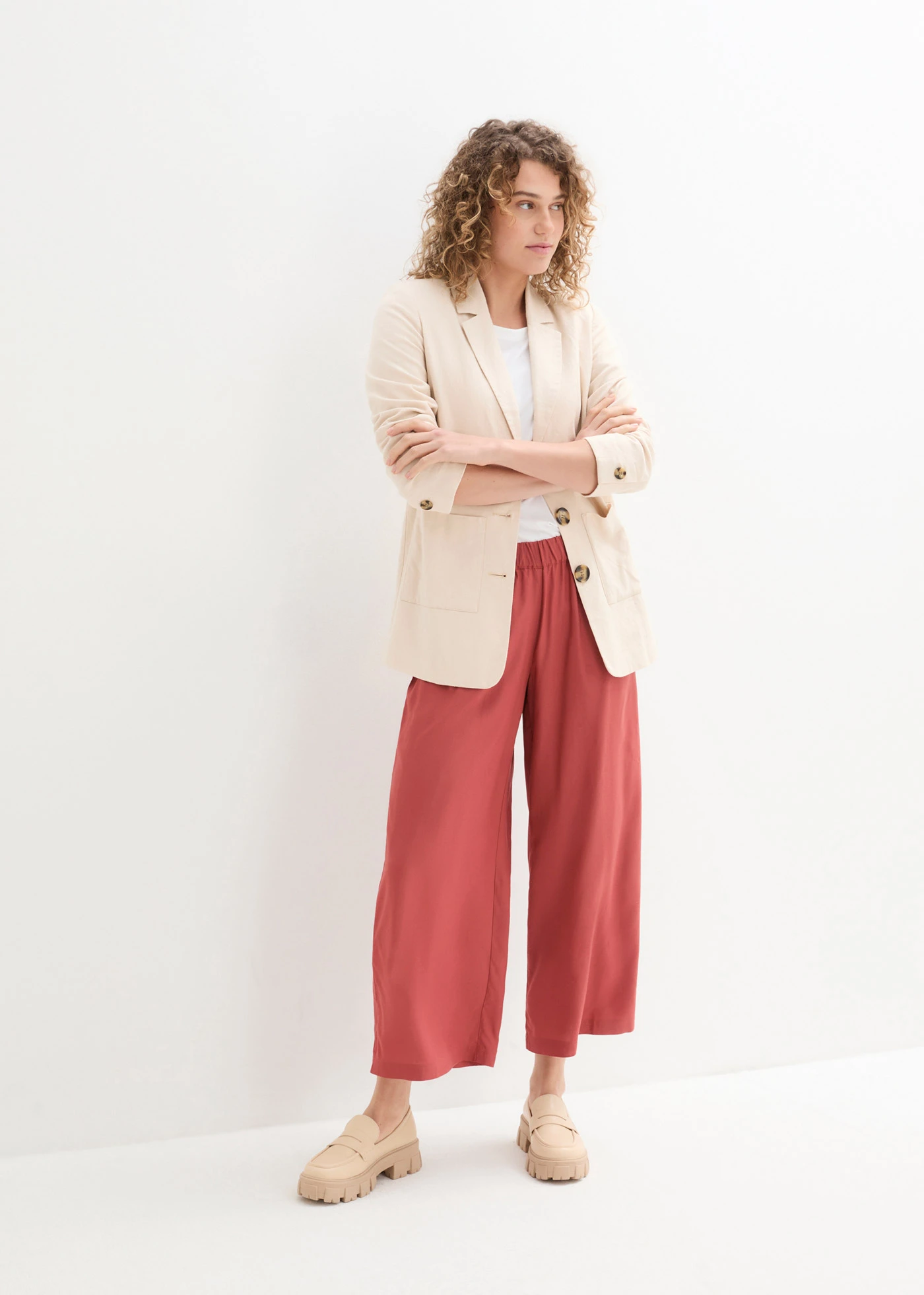 Wijde culotte van soepele viscose • marsala • bonprix online shop