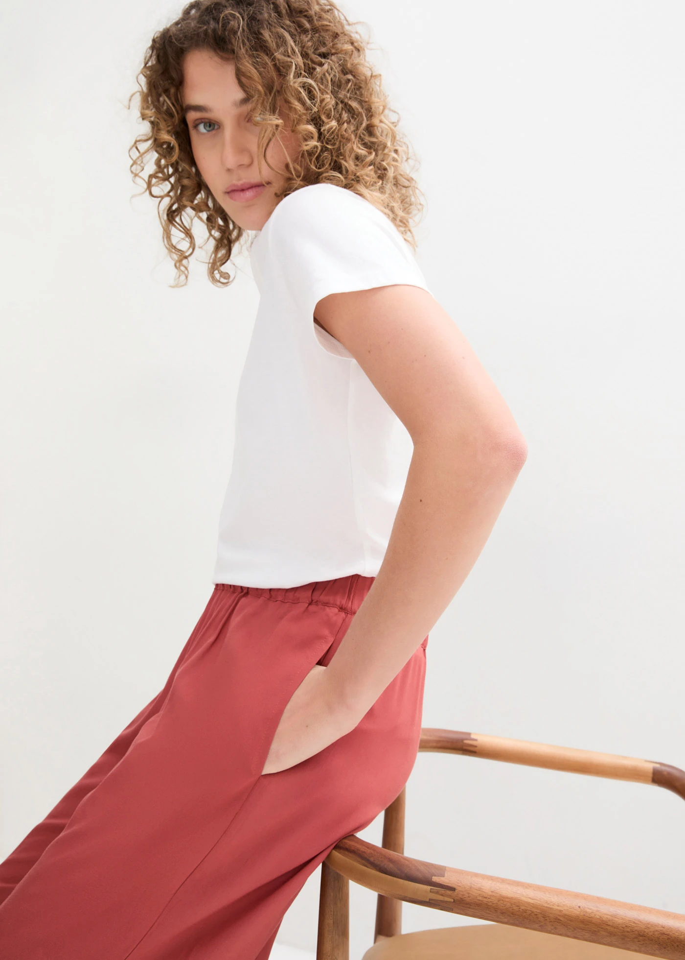 Wijde culotte van soepele viscose • marsala • bonprix online shop