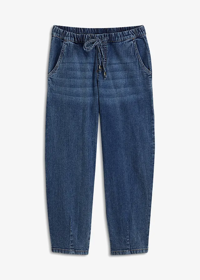 Barrel jeans met mid waist en comfortband