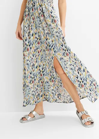 Dlouhé šaty • přírodní bílo-modro-světle žlutá s potiskem • bonprix obchod