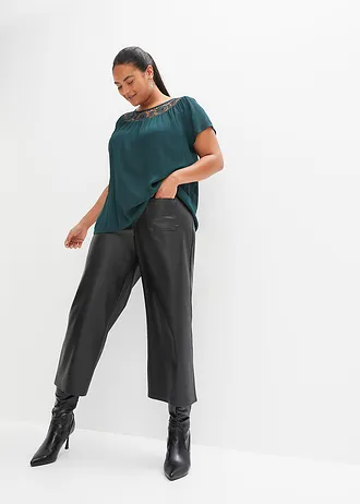 Halenka z čisté viskózy, barva: tmavě zelená