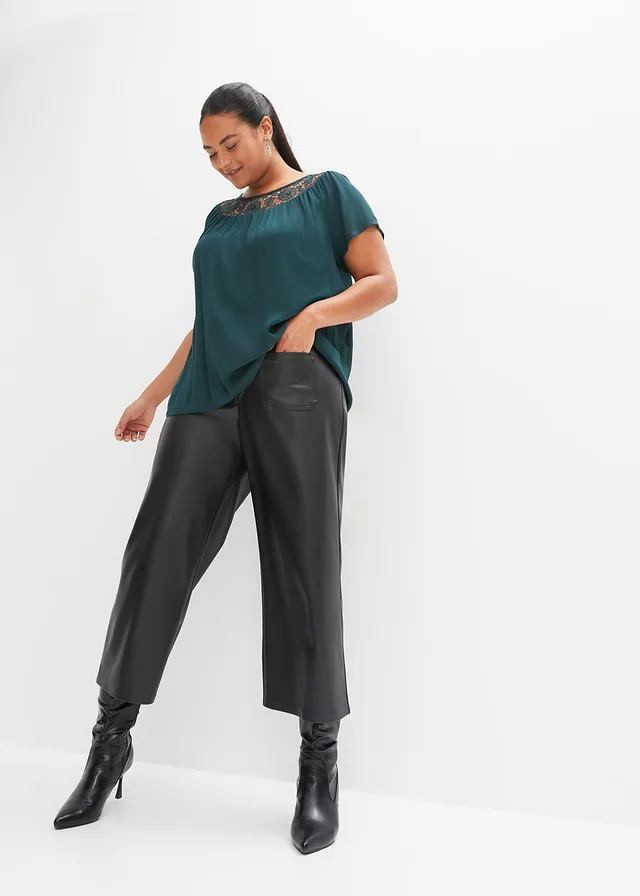 Blouse 100% viscose, Couleur: vert profond