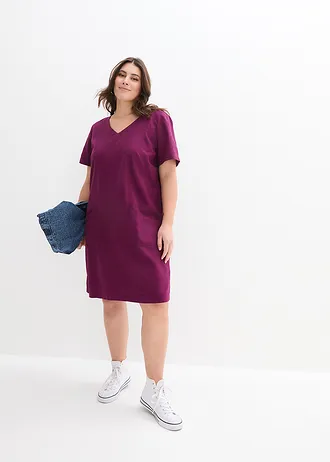 Robe courte en lin majoritaire, Couleur: sureau