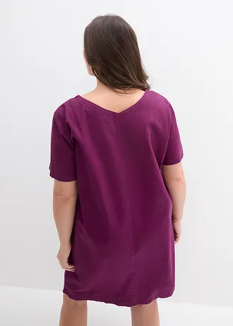 Robe courte en lin majoritaire, Couleur: sureau