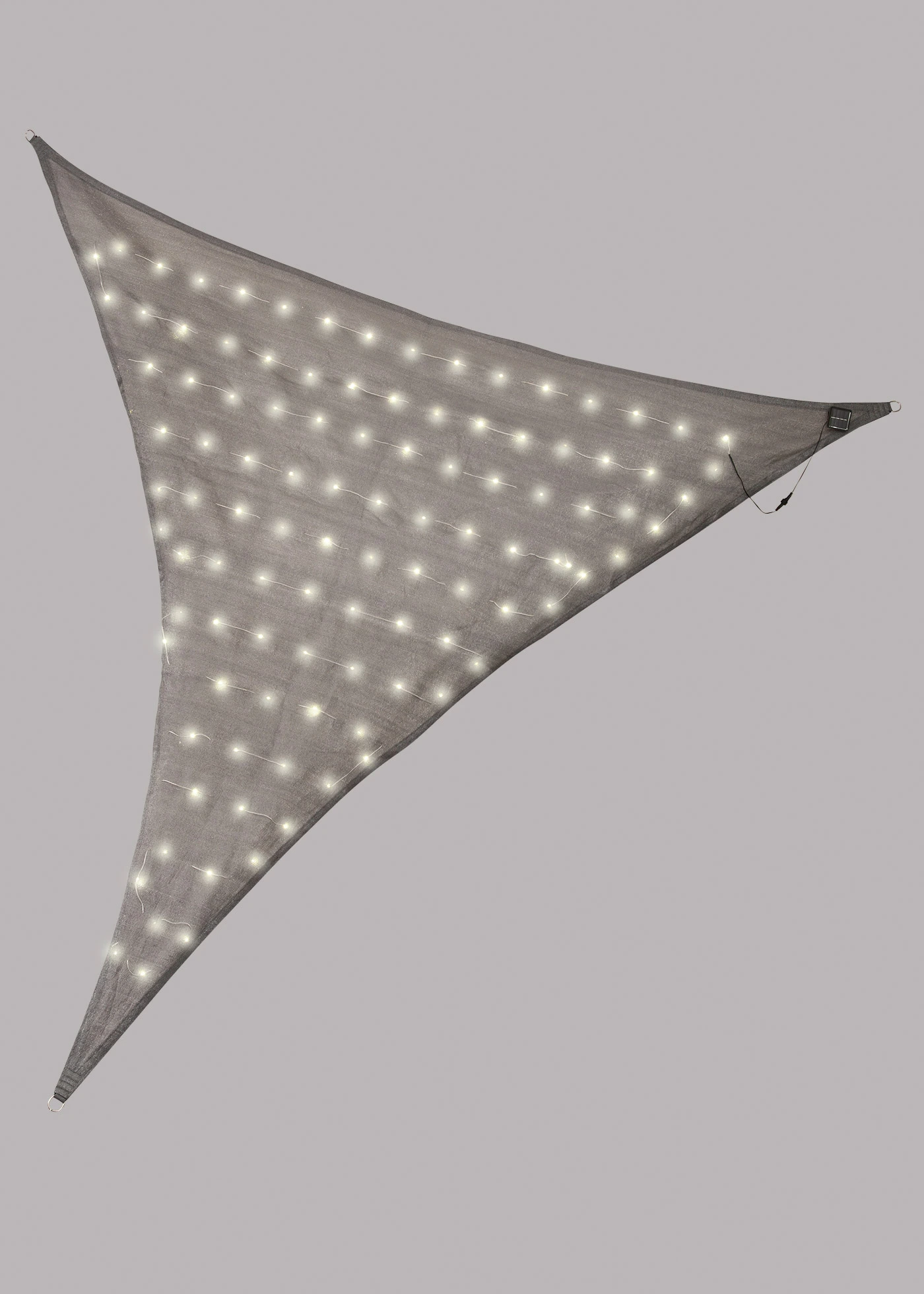 Żagiel przeciwsłoneczny solarny LED • jasnoszary • sklep bonprix