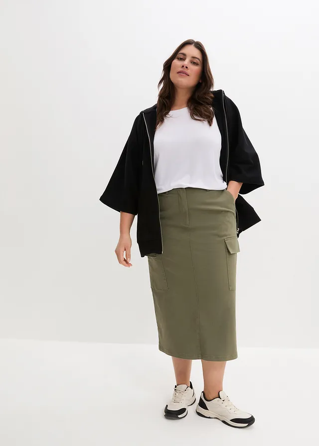 Oversized shirt van soepele vicose, Kleur: wit