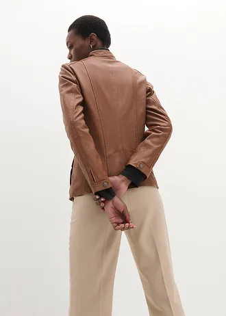 Leren jas van lamsnappa, Kleur: cognac