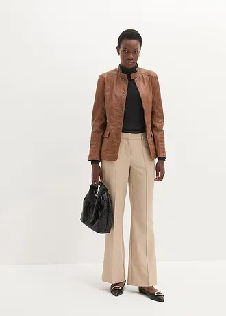 Veste en cuir nappa d’agneau • cognac • Boutique bonprix