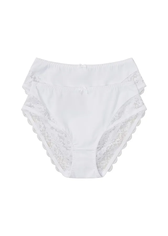 Maxislip met gerecycled polyamide (set van 2) • 2x wit • bonprix online shop