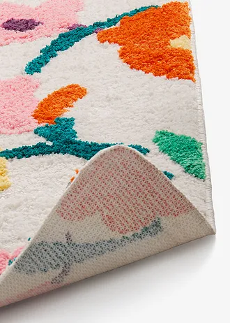Tuftovaná koupelnová předložka s barevným květinovým vzorem, barva: více barev