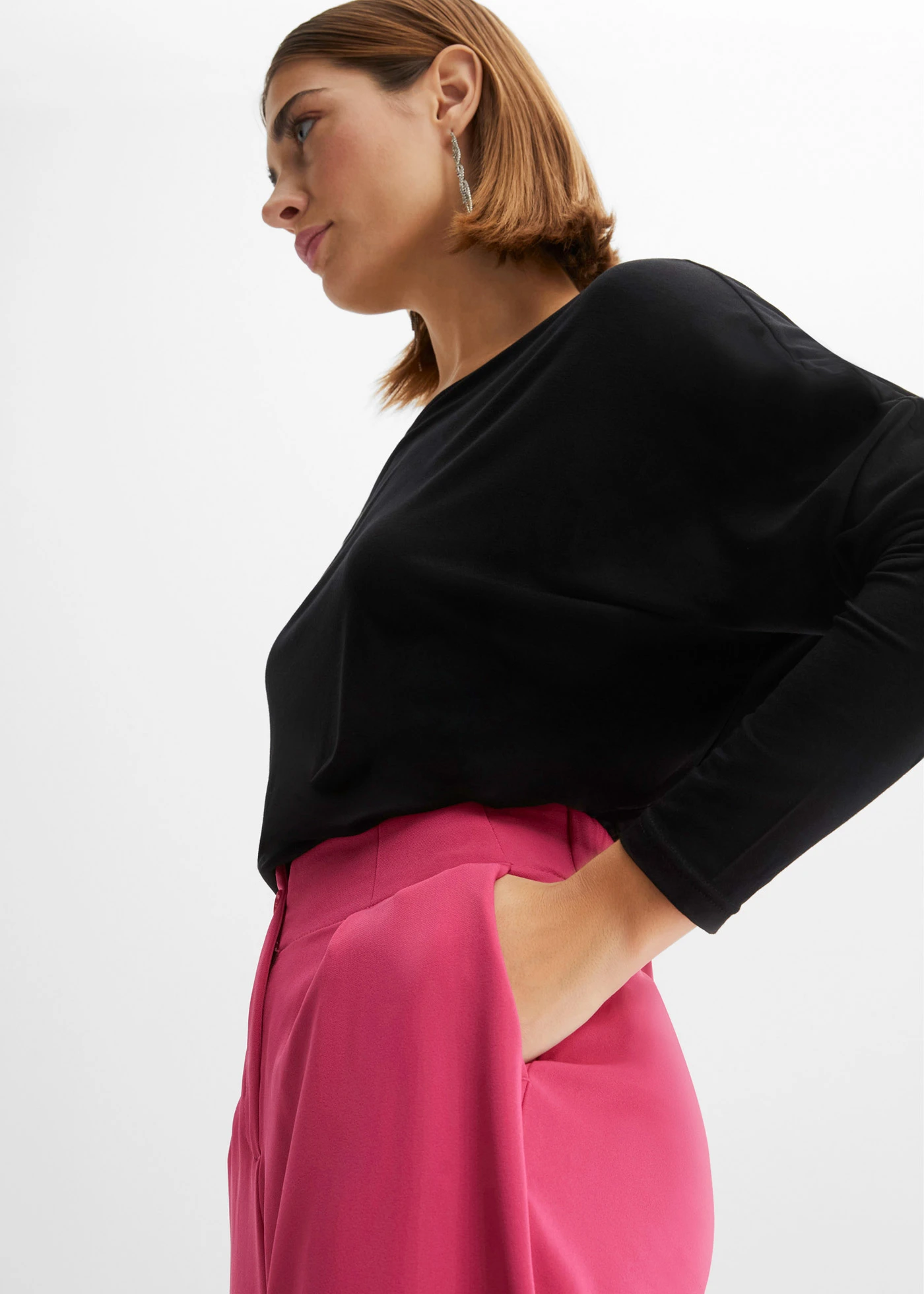 Tričko s dlouhým rukávem z měkké směsi s viskózou • černá • bonprix obchod