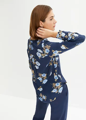 Blouse-tunique • bleu foncé-bleu floral • Boutique bonprix
