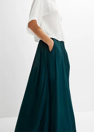 Fustă maxi cu curea (set/ 2 piese) • verde profund • magazin bonprix