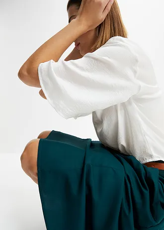 Fustă maxi cu curea (set/ 2 piese) • verde profund • magazin bonprix