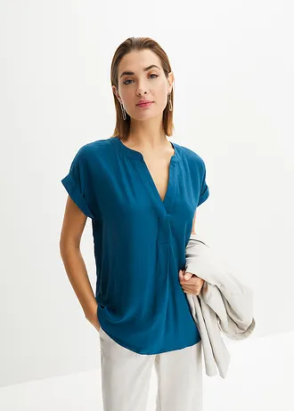 Tuniek van viscose, Kleur: blauwpetrol