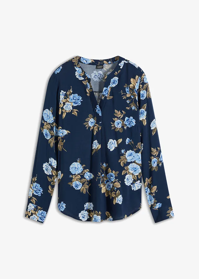 Blouse-tunique, Couleur: bleu foncé/bleu