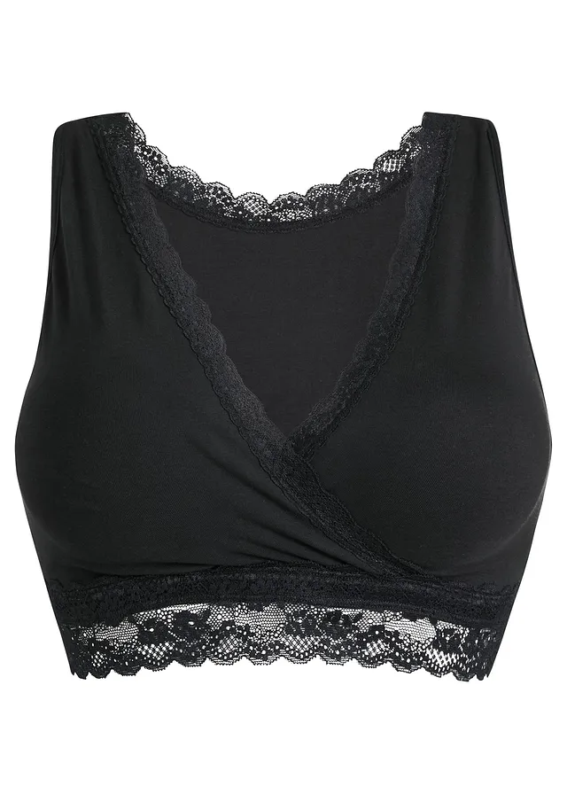 Voedingsbralette met biologisch katoen • zwart • bonprix online shop