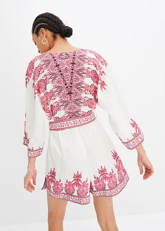 Overal s podílem lnu • béžová-pink • bonprix obchod