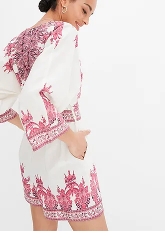 Overal s podílem lnu • béžová-pink • bonprix obchod