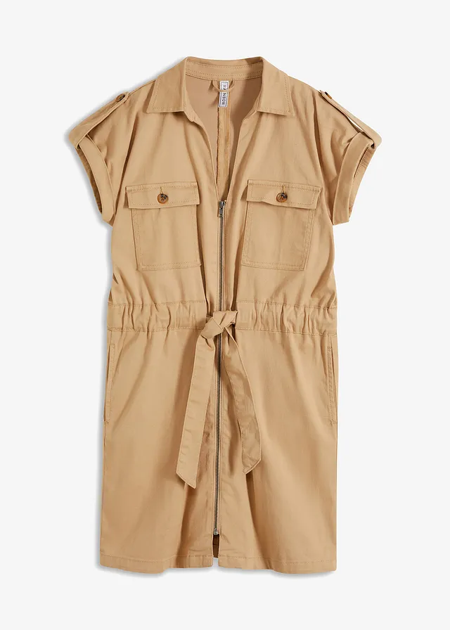 Rochie din twill din material elastic cu bumbac