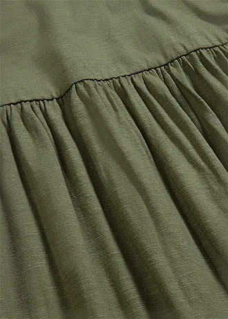 Midi šaty z čisté organické bavlny • olivová • bonprix obchod