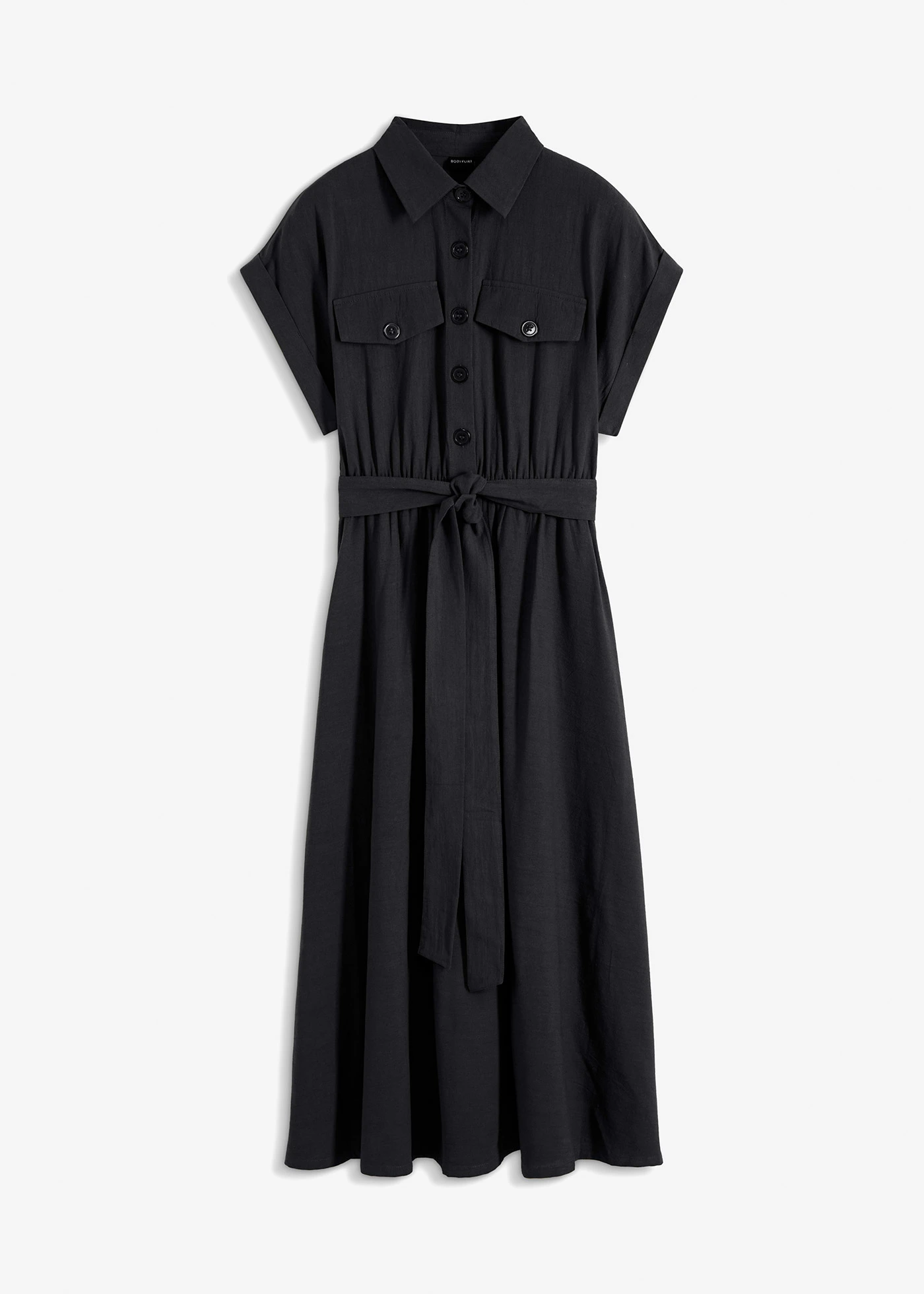 Midi jurk van puur katoen • zwart • product-page.page-title-suffix