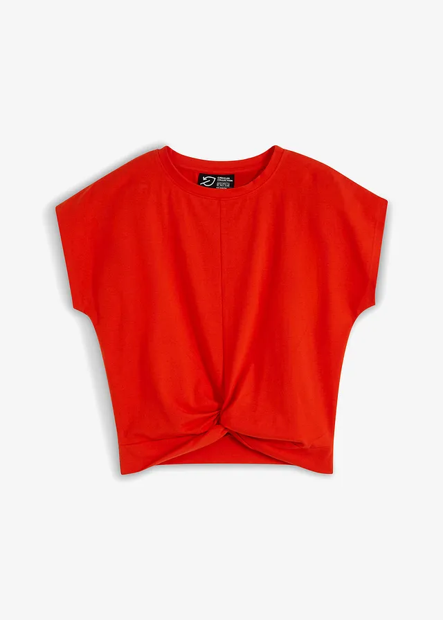 Kort T-shirt van biologisch katoen, Kleur: bloedsinaasappel