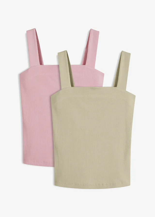 Vrúbkovaný top (dvojbalenie 2-dielna súprava)