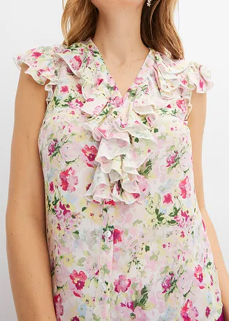 Halenkový top • fialovorůžová s květy • bonprix obchod