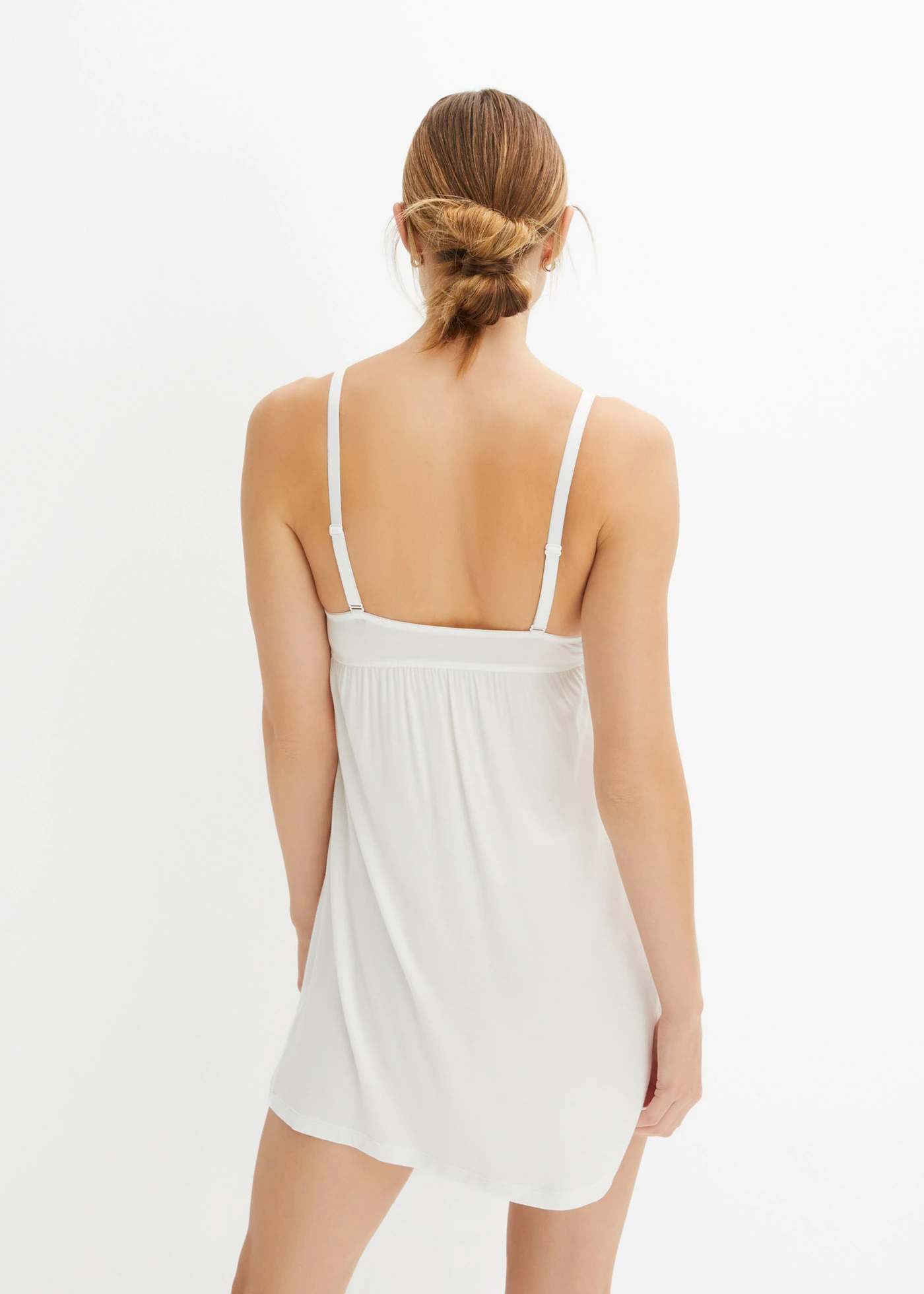 Slipdress van viscose met broderie anglaise • wit • bonprix online shop