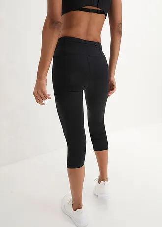 Outdoor legging met Ocean Bound Plastic, bermudalengte • zwart • bonprix online shop