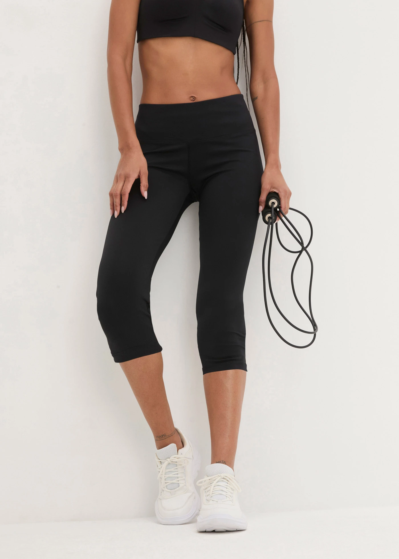 Outdoor legging met Ocean Bound Plastic, bermudalengte • zwart • bonprix online shop