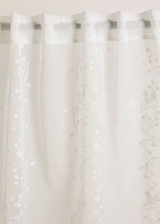 Gordijn met borduursel (1 stuk) • wit • bonprix online shop