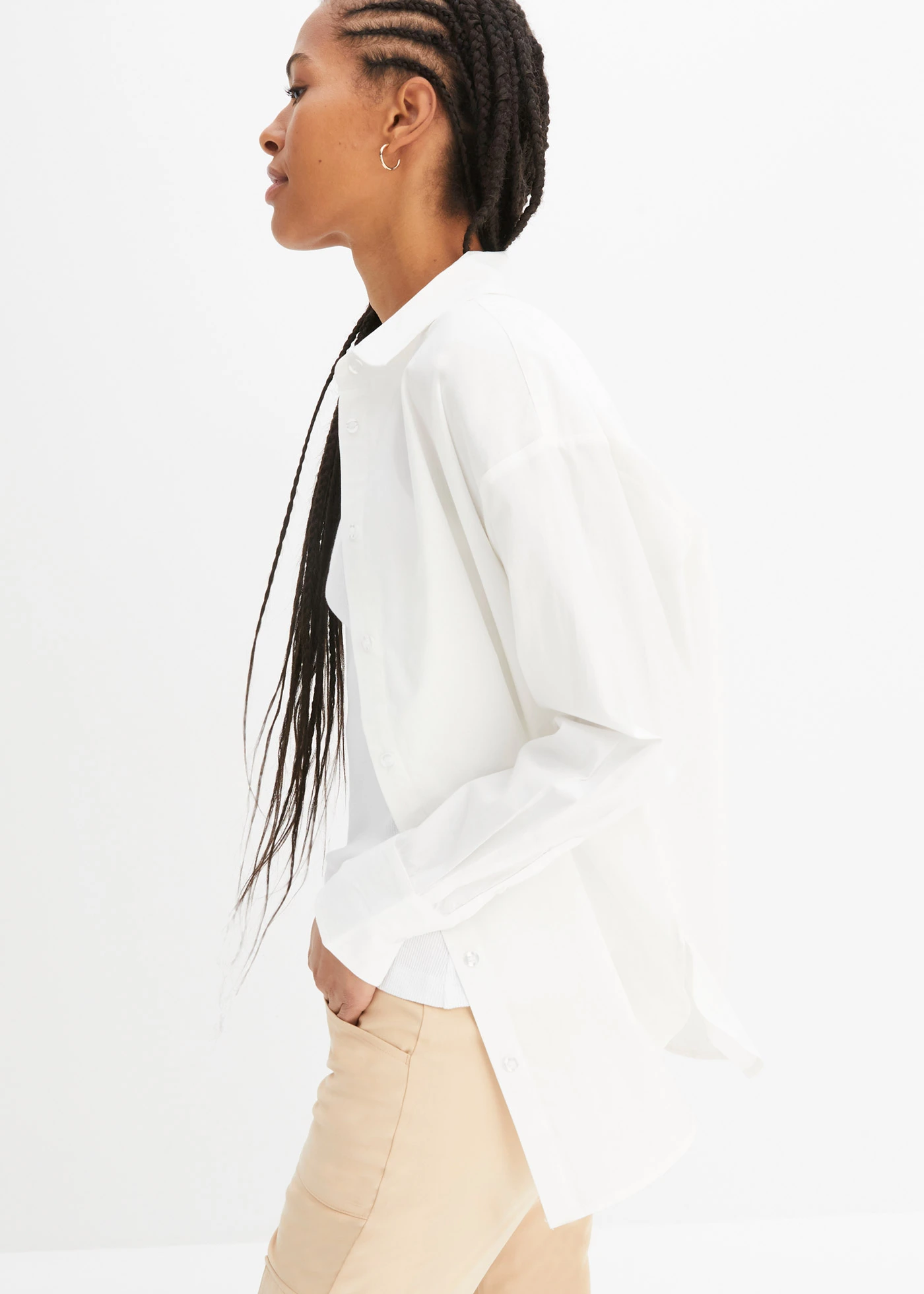 Chemise oversize 100% coton • blanc • Boutique bonprix