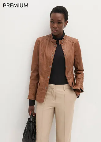 Leren jas van lamsnappa • cognac • bonprix online shop