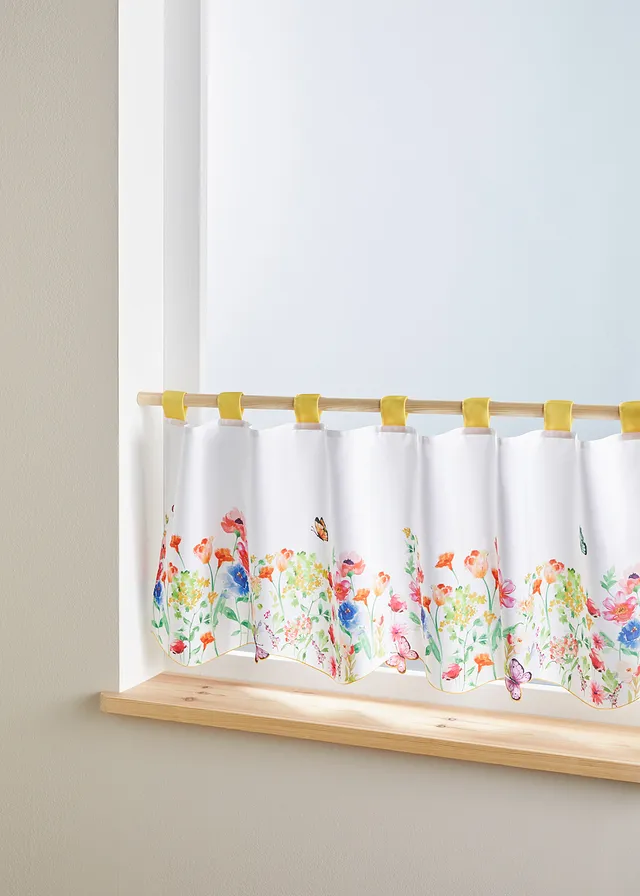 Perdea scurtă cu print floral