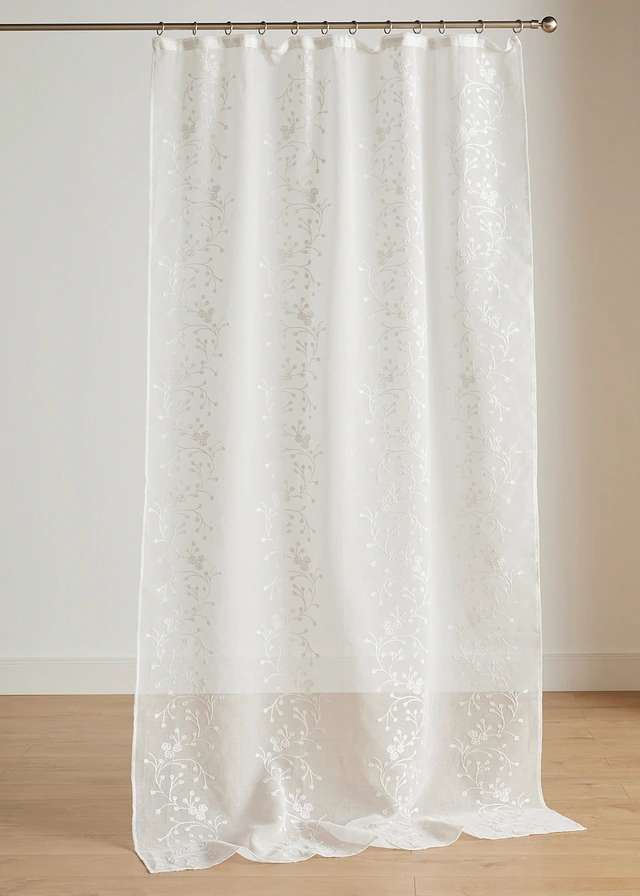 Perdea cu broderie, cu bride acoperite (1 buc.)