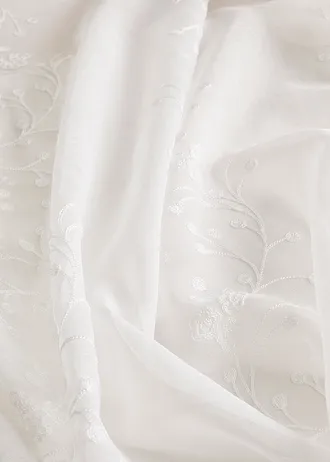Perdea cu broderie, cu bride acoperite (1 buc.) • alb • magazin bonprix