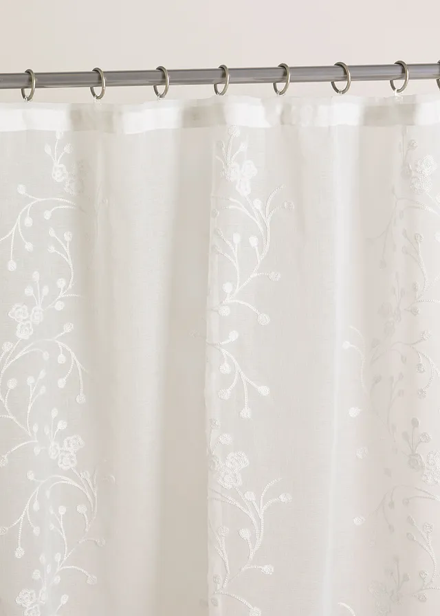 Voilage avec broderies (1 pce), Couleur: blanc