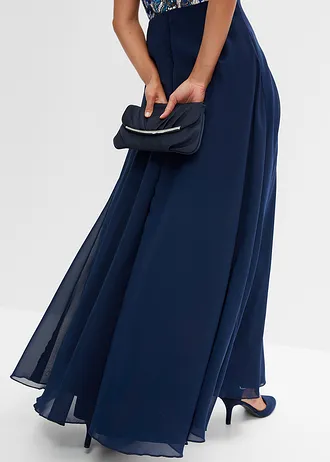 Maxi jurk met kant • donkerblauw gebloemd • bonprix online shop