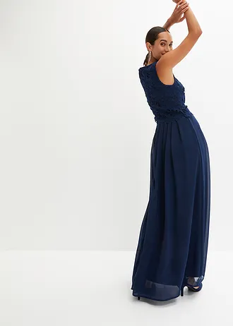 Dlouhé šaty s krajkou • tmavě modrá • bonprix obchod