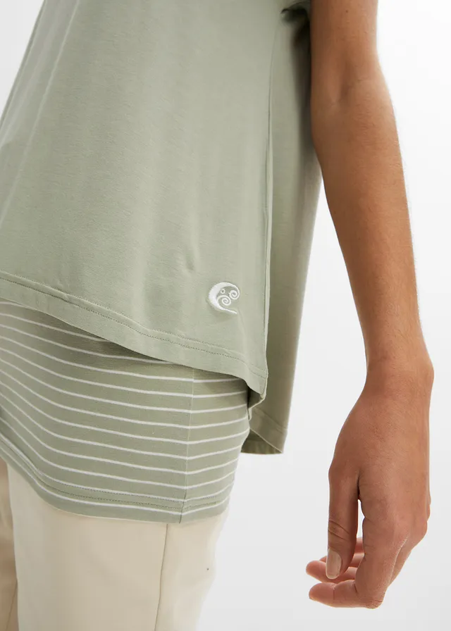 Lang shirt van een zachte viscosemix • zeegras-wit • product-page.page-title-suffix