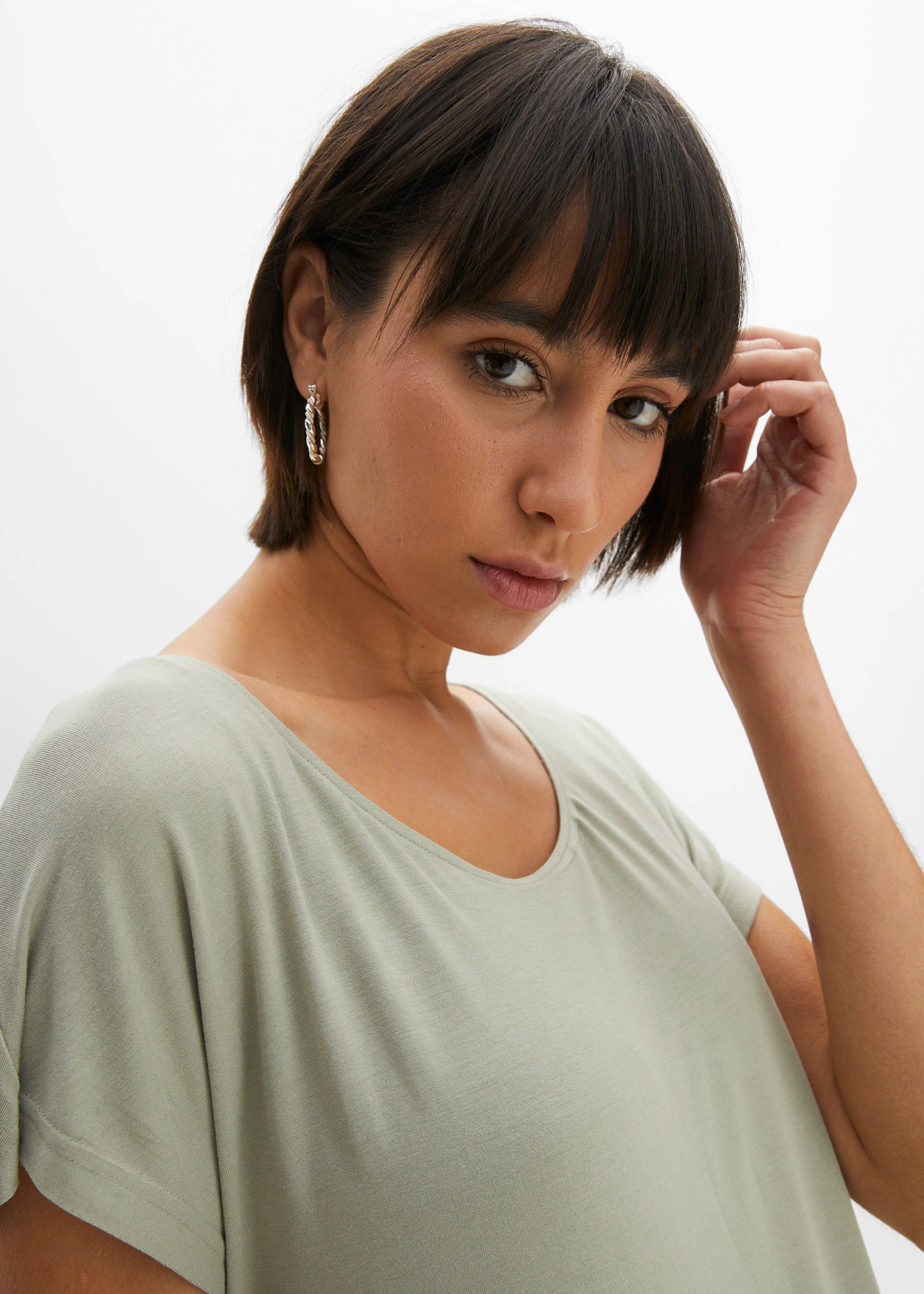 Lang shirt van een zachte viscosemix • zeegras-wit • bonprix online shop