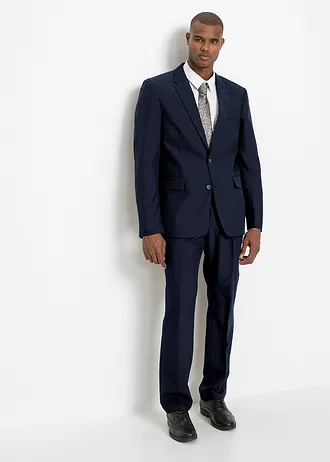 Costume 4 pièces avec chemise et cravate, regular • bleu foncé-blanc-bleu poudré • Boutique bonprix