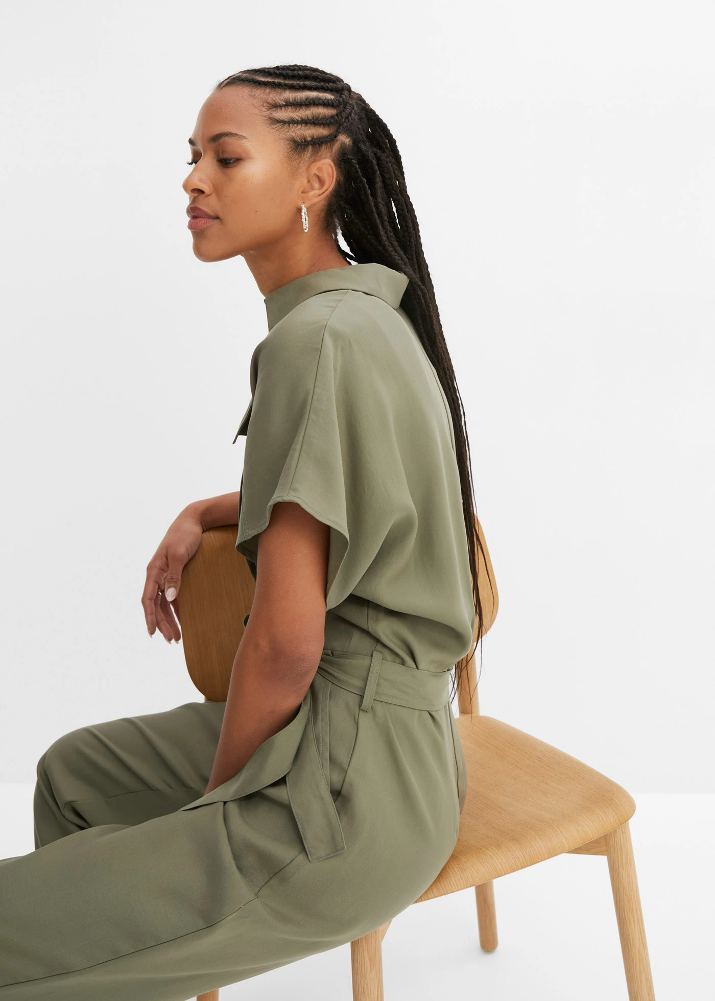 Jumpsuit van soepel lyocell • olijfgroen • bonprix online shop