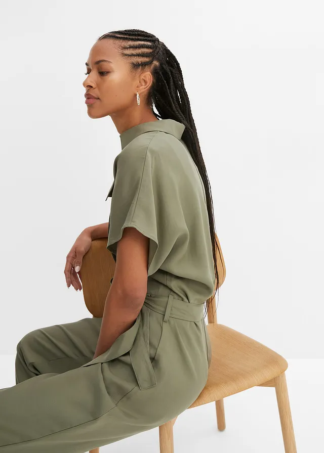 Combinaison en lyocell fluide • olive • product-page.page-title-suffix