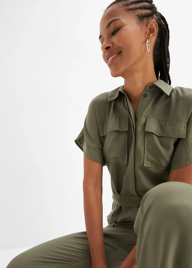 Combinaison en lyocell fluide • olive • product-page.page-title-suffix